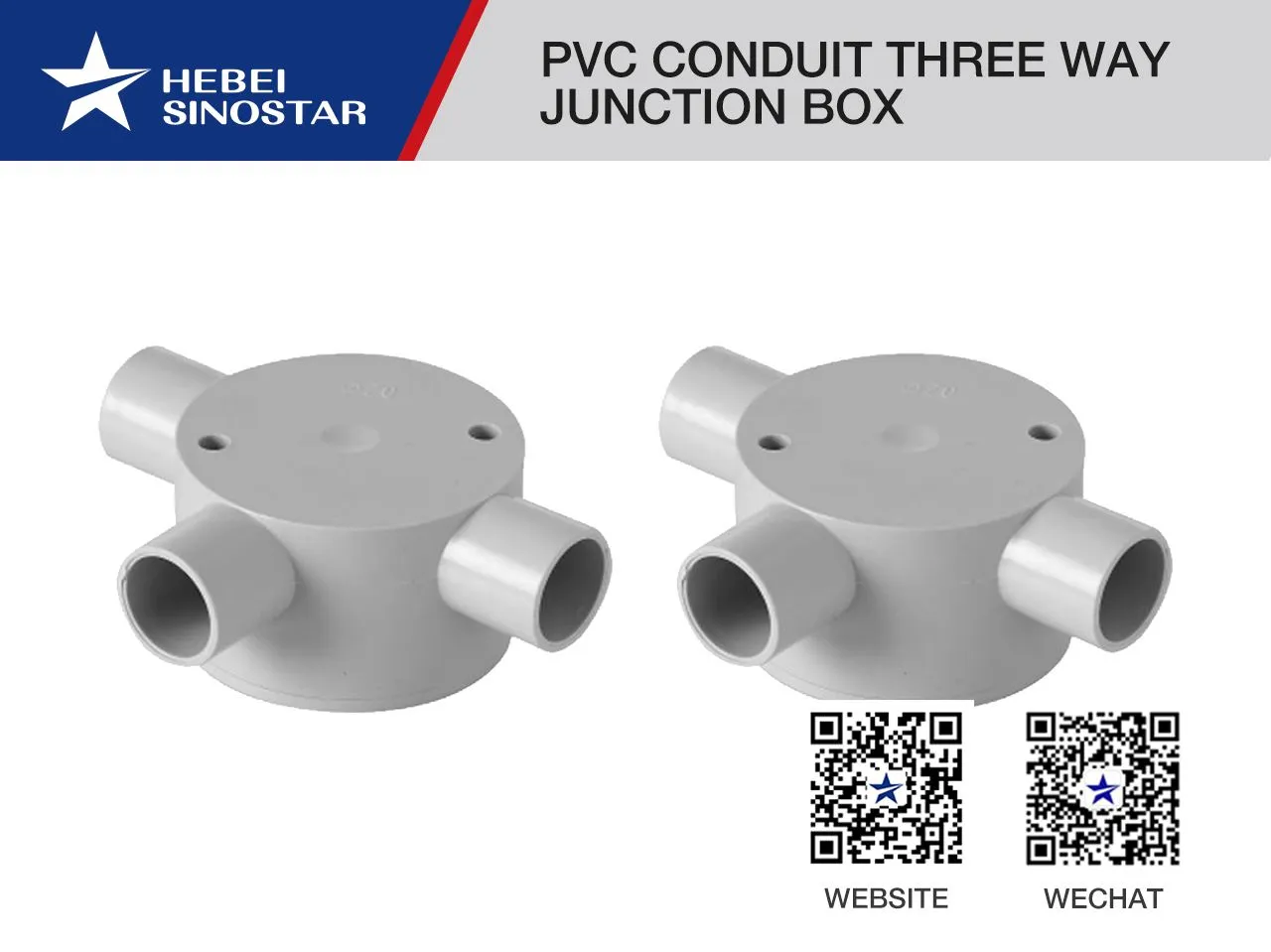 PVC Conduit Three Way Junction Box hbsinostar