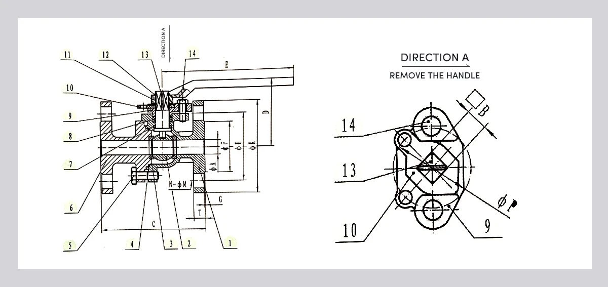 2PC-Flanged-Ball-Valve-size
